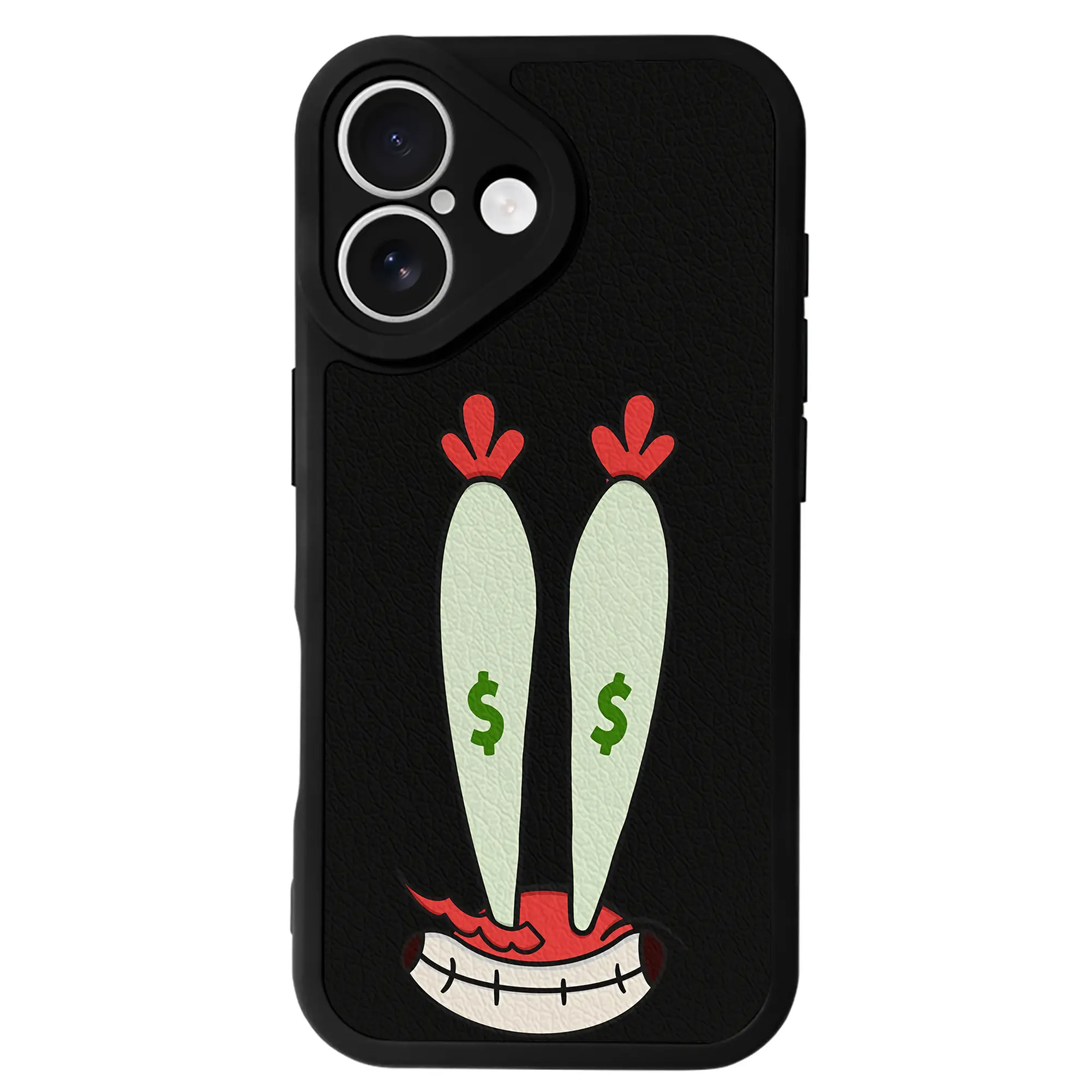 スポンジボブ グッズ ミスター・クラブ - IPhone 16シリーズ対応 ・ シリコンスマホケース ・ レザー調 ・ 高精度フィット ・ 耐衝撃 ・ ワイヤレス充電対応 ・ 精密カット